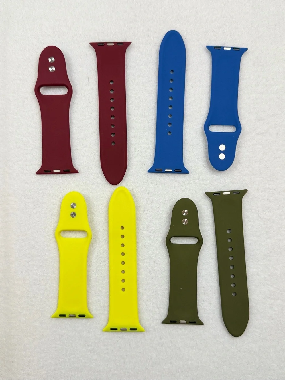 Source Unknown Silicone Watch Bands - Blue, Burgundy, Yellow, Olive